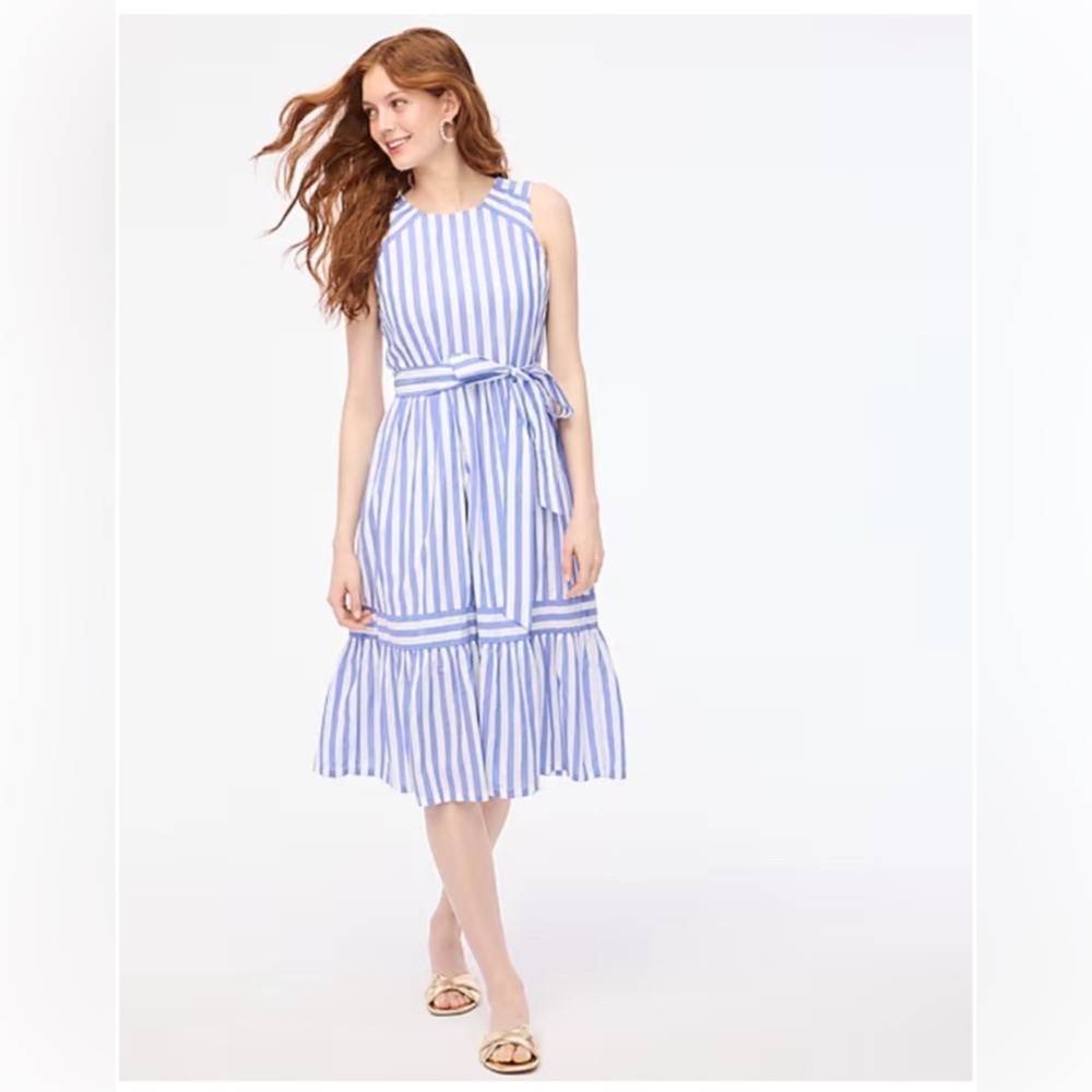 J Crew Striped Midi Dress 0P